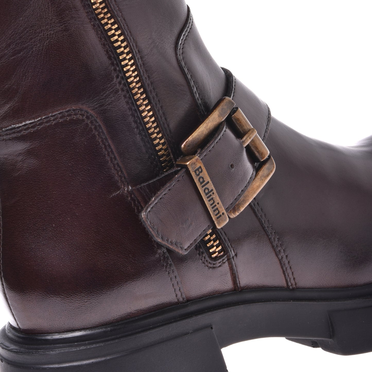 Calfskin ankle boots in dark brown