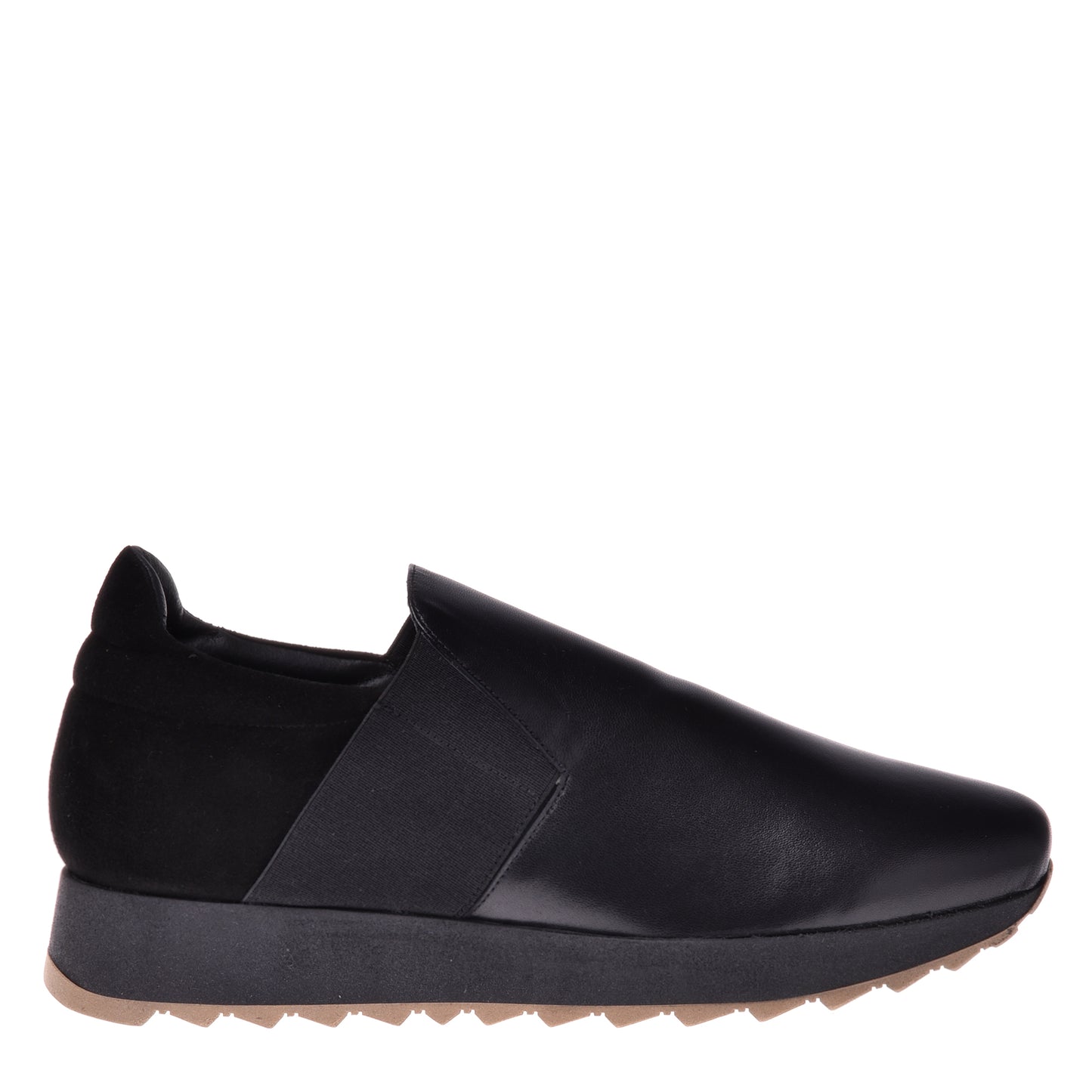 Sneakers en nappa et daim noir