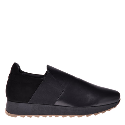 Sneakers en nappa et daim noir
