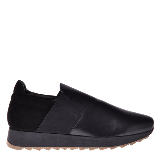 Sneakers en nappa et daim noir