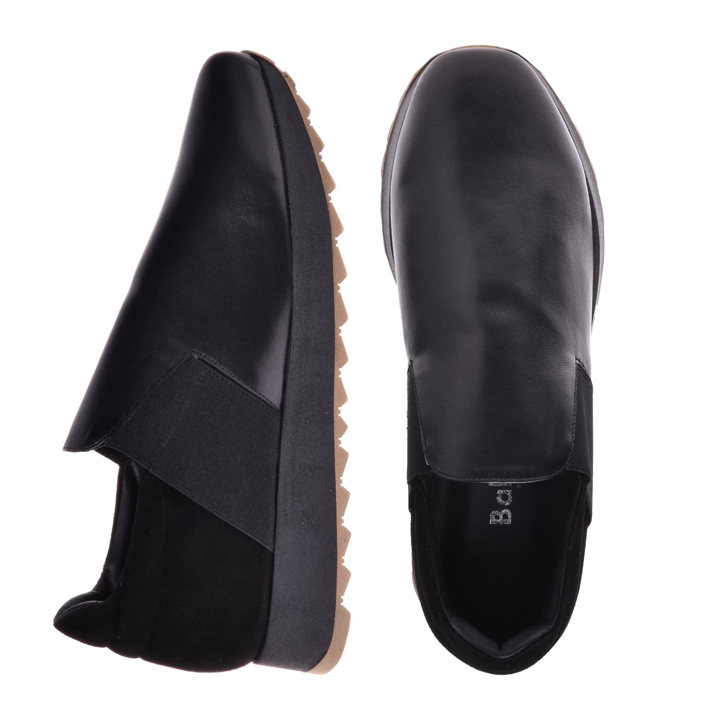 Sneakers en nappa et daim noir