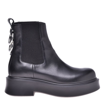Ankle boots in black calfskin