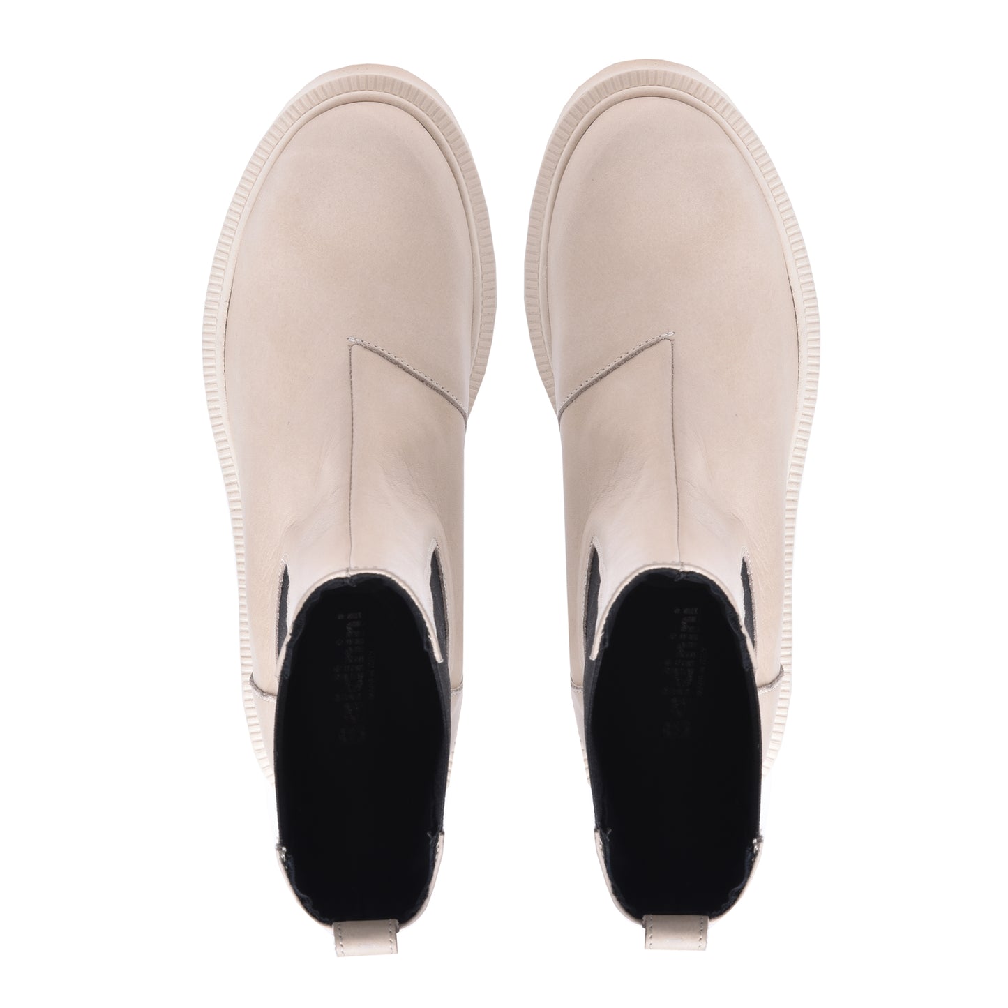 Ankle boots in off white cow hide