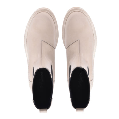 Ankle boots in off white cow hide