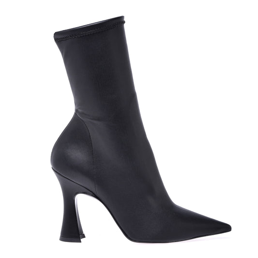 Black stretch nappa ankle boot