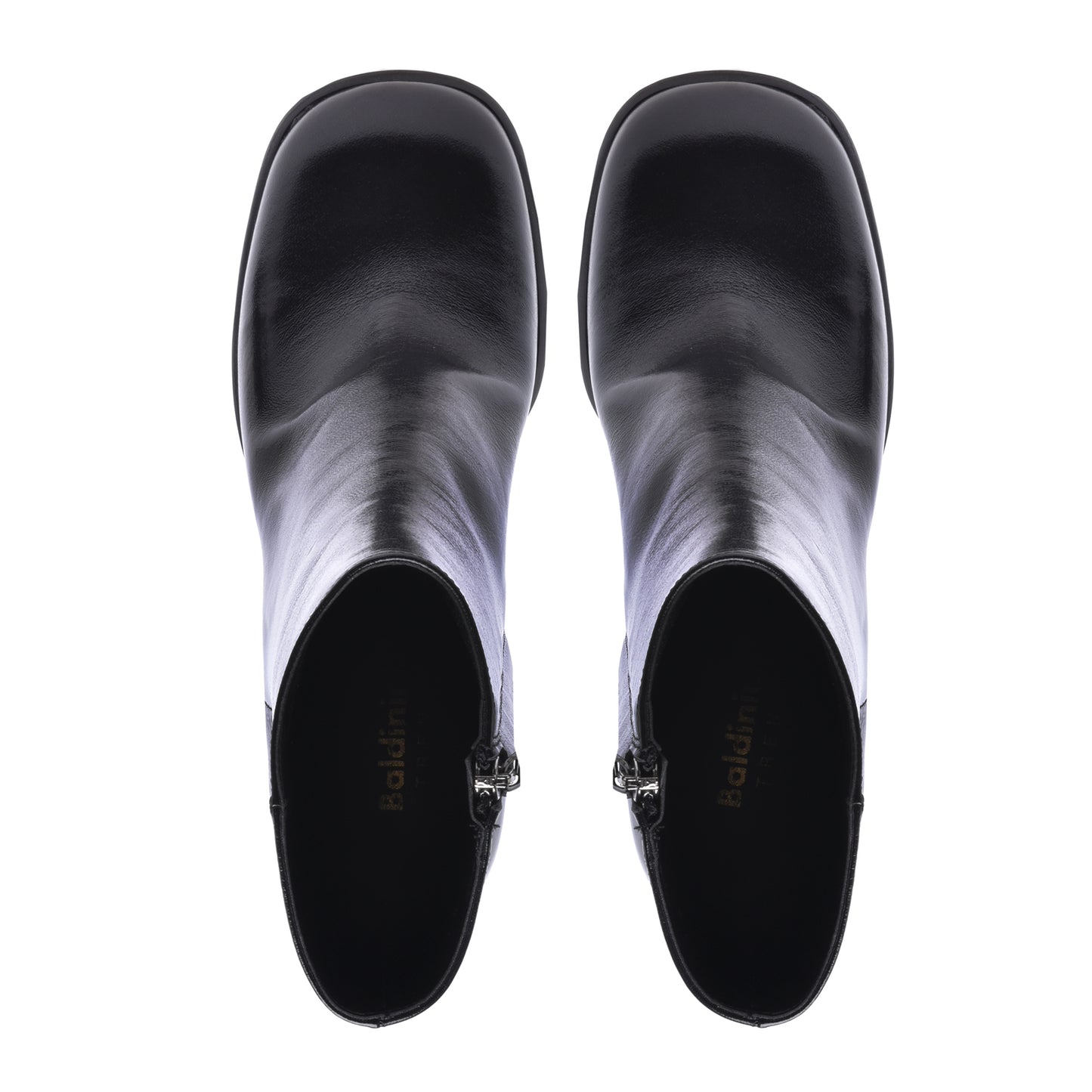 Ankle boot in soft black patent leather