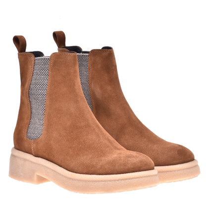 Bottine Beatles en daim couleur cuir