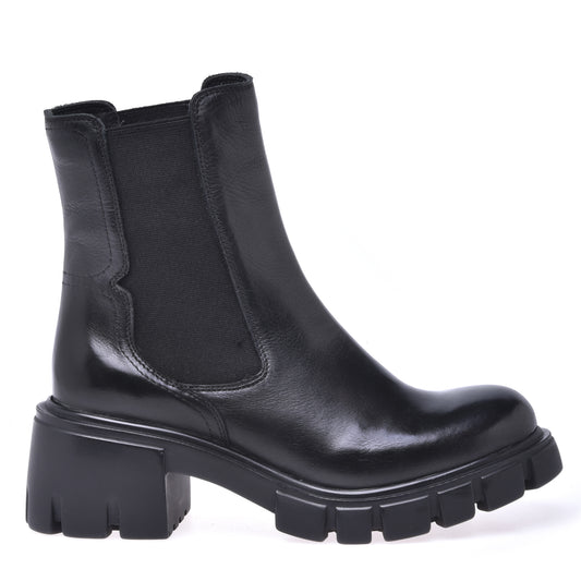 Bottine Beatles en cuir de veau noir
