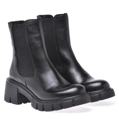 Bottine Beatles en cuir de veau noir