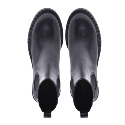Bottine Beatles en cuir de veau vieilli noir