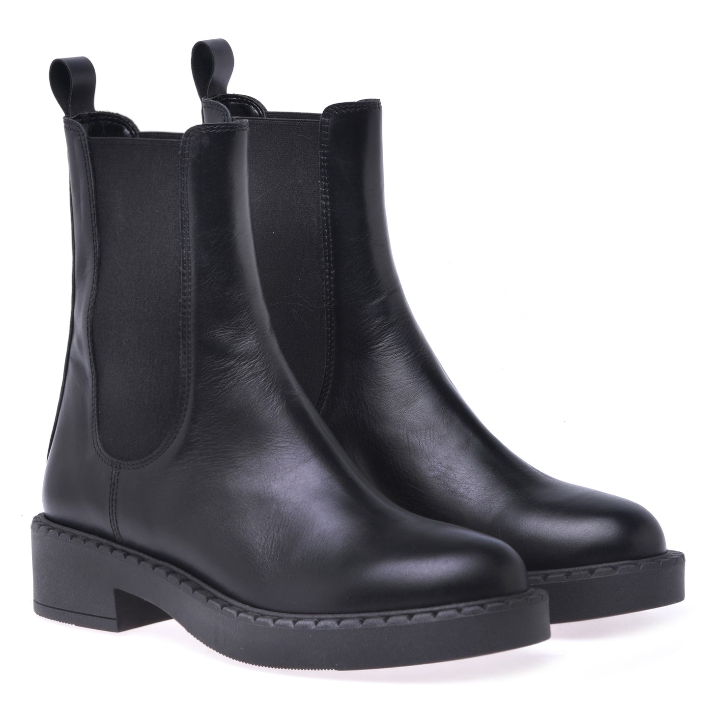 Bottine Beatles en cuir de veau vieilli noir
