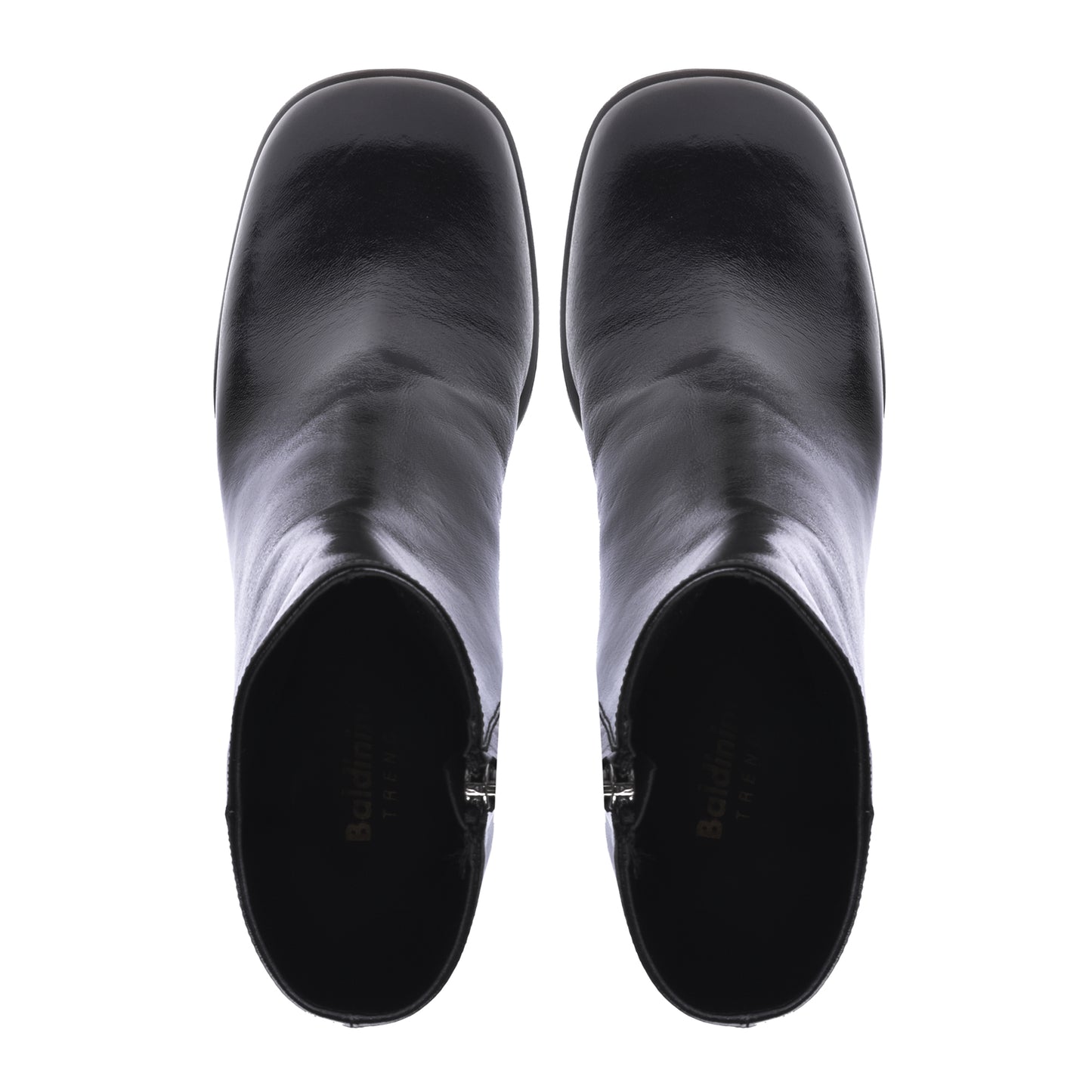 Ankle boot in soft black patent leather