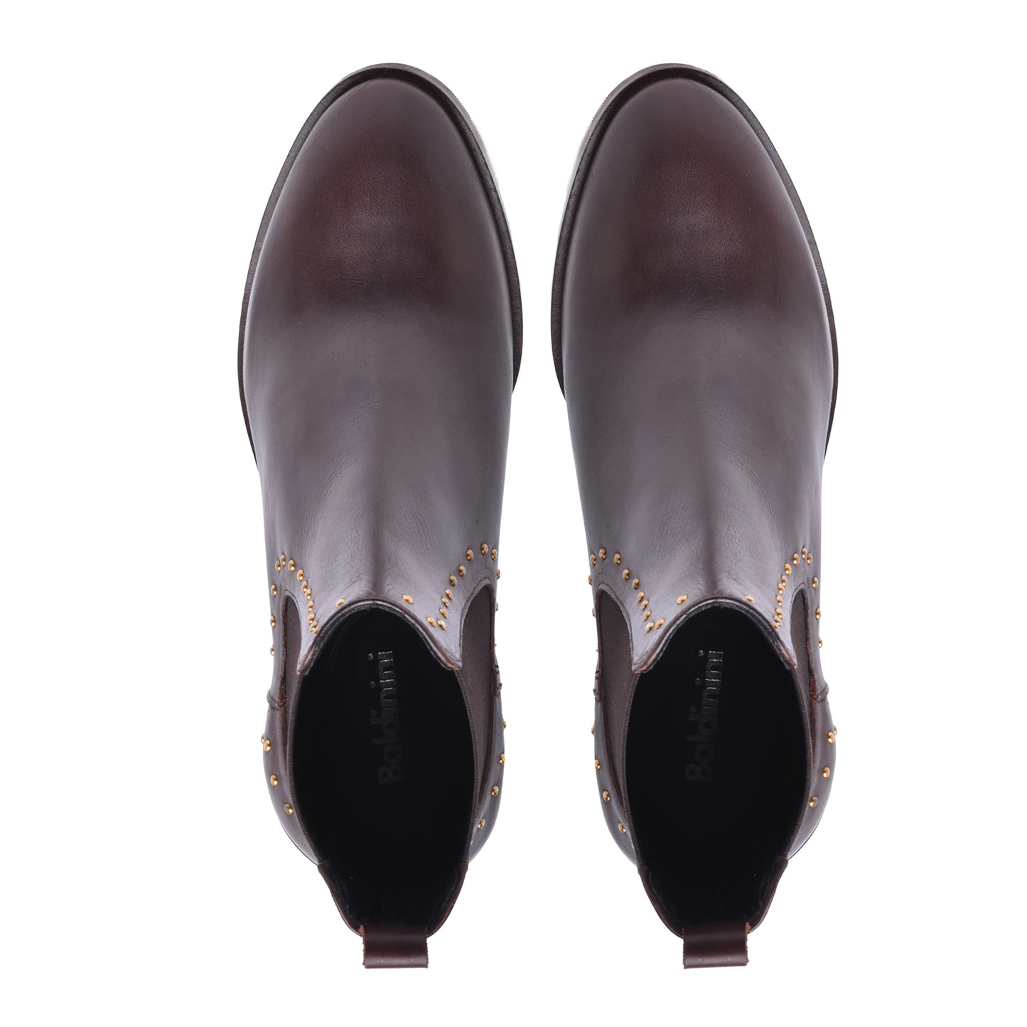 Ankle boots in black calfskin with studs