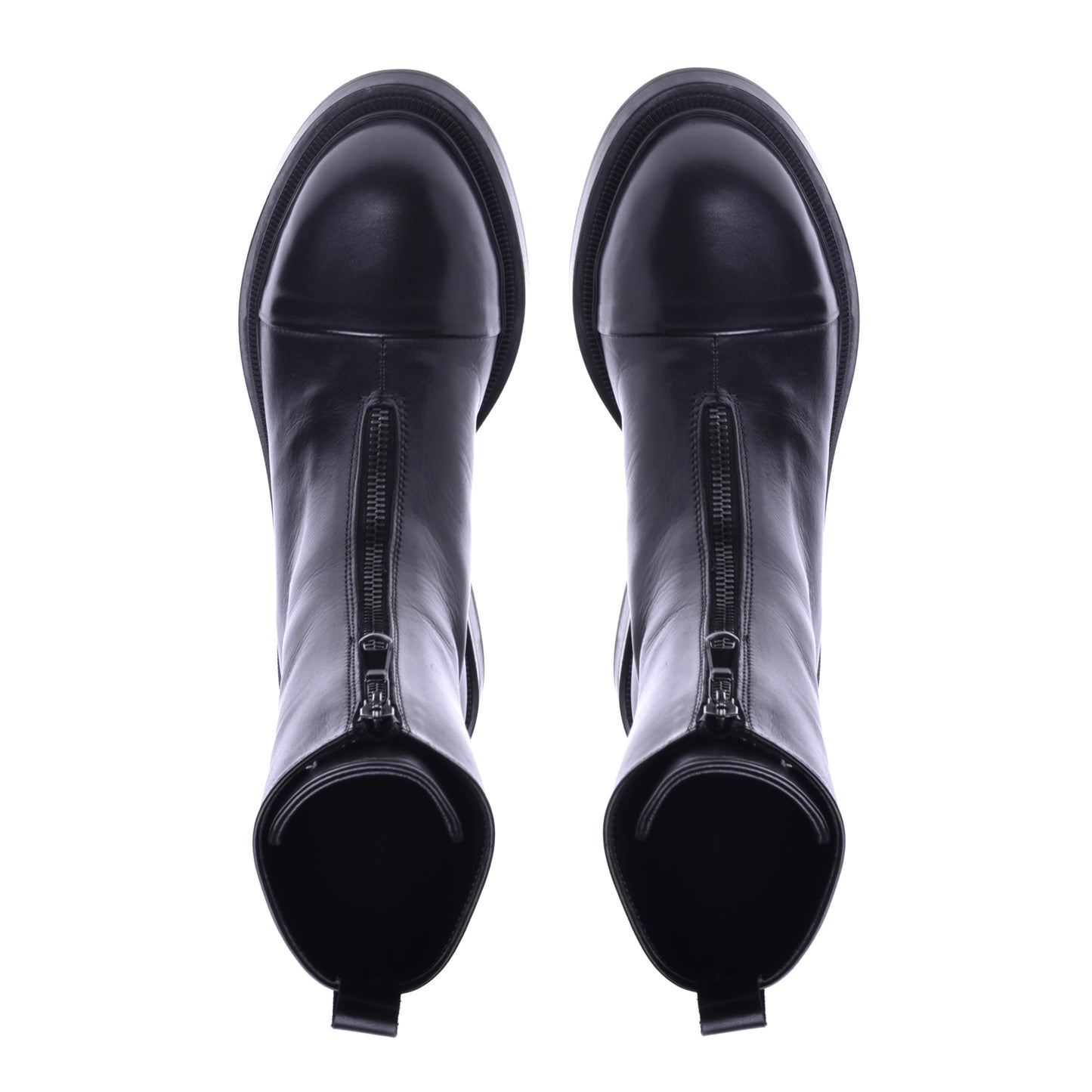 Black leather ankle boot