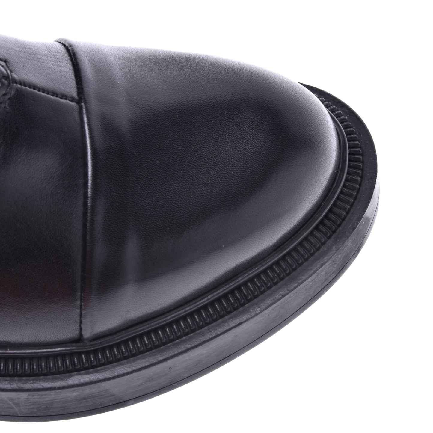 Black leather ankle boot