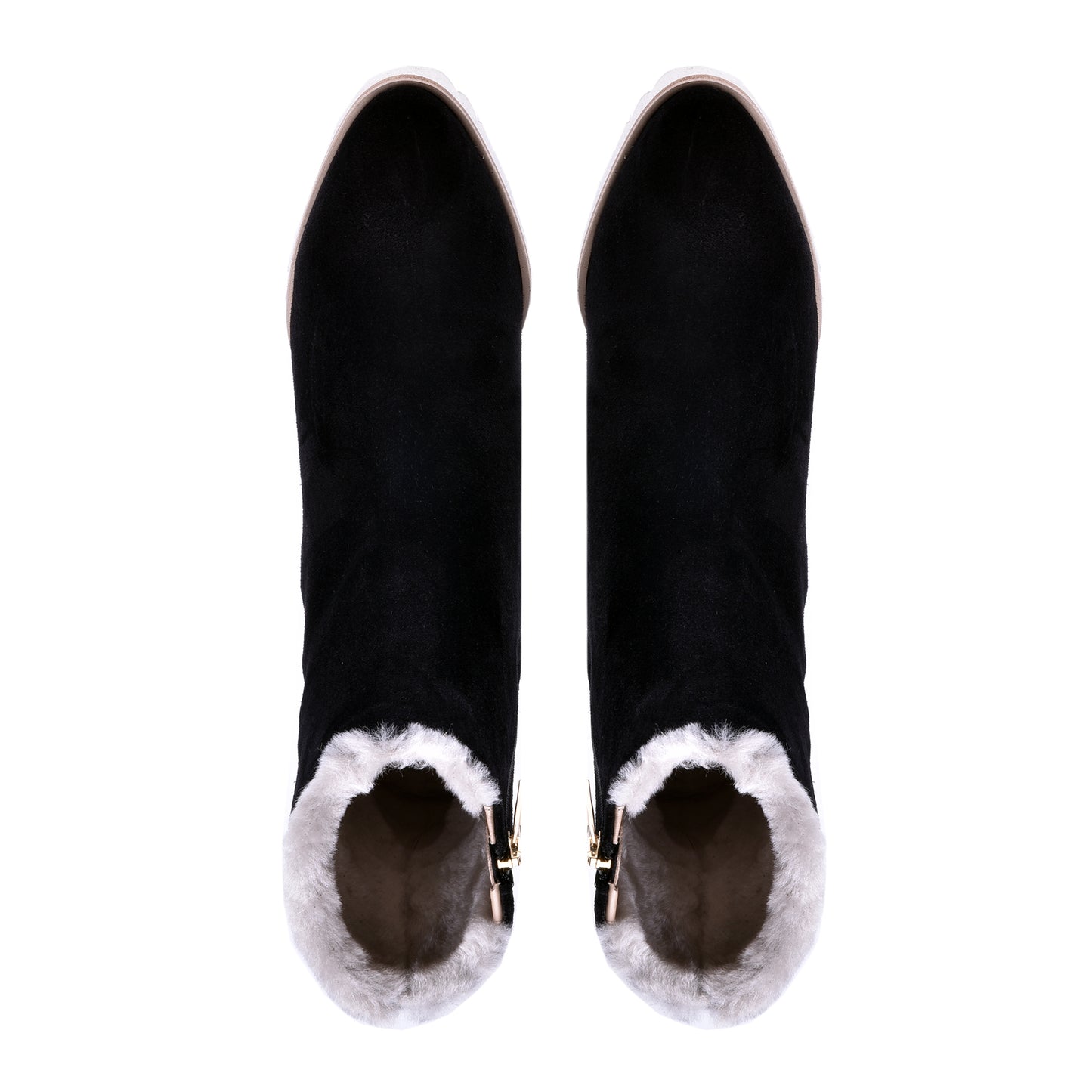 Black suede wedge ankle boots