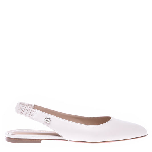 Ballerine slingback en nappa bleu cobalt