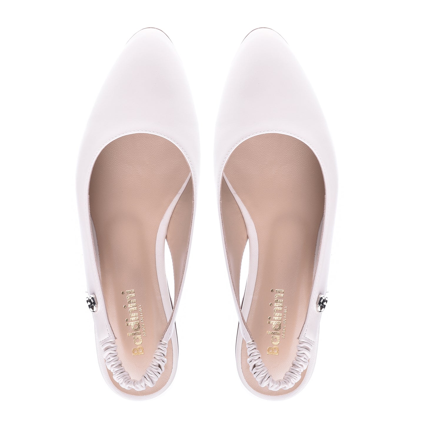 Ballerine slingback en nappa bleu cobalt