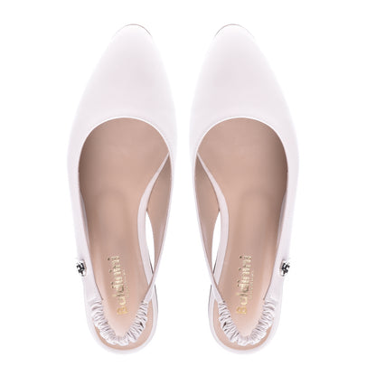 Ballerine slingback en nappa bleu cobalt