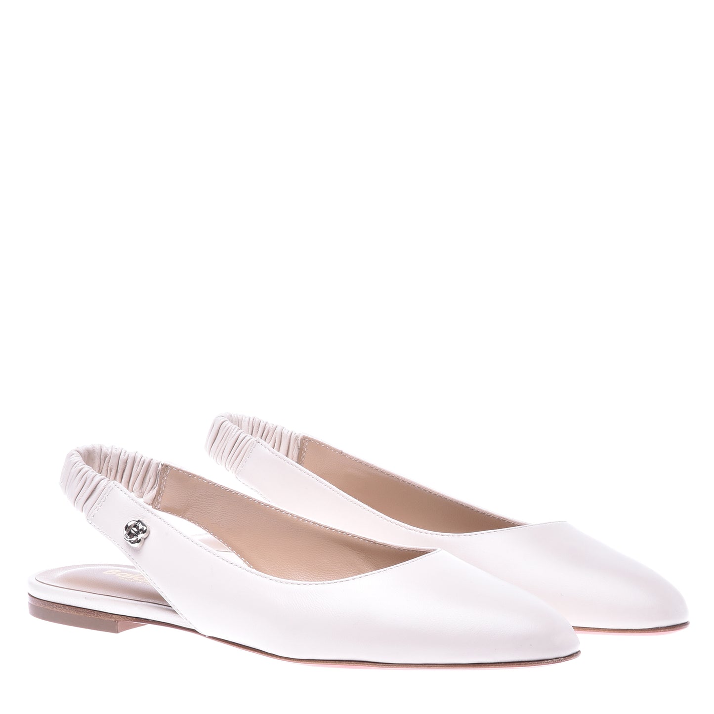 Ballerine slingback en nappa bleu cobalt