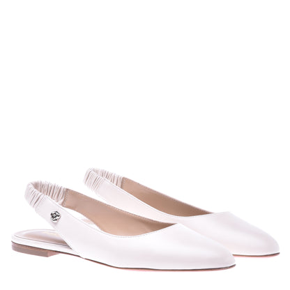 Ballerine slingback en nappa bleu cobalt