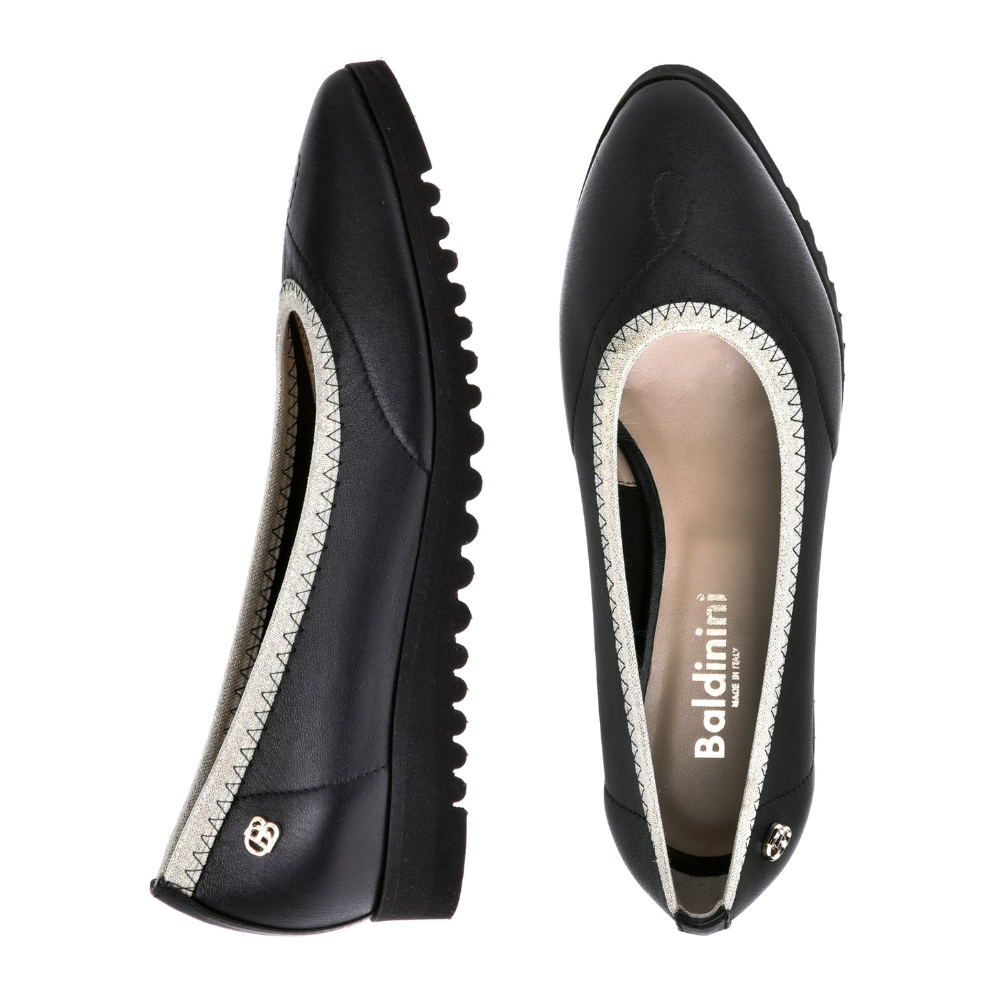 Ballerine en nappa noir