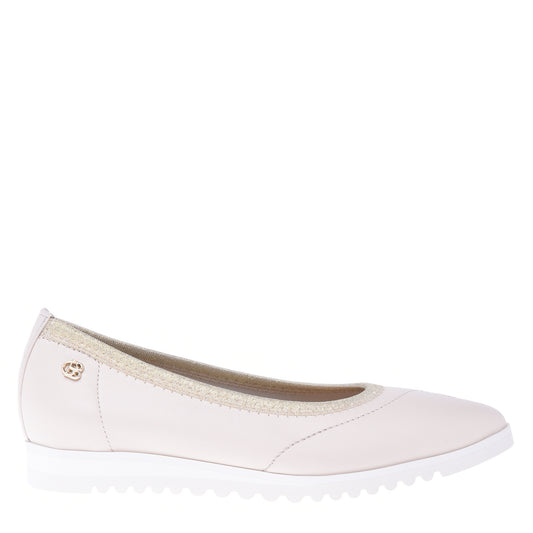 Ballerine en cuir nappa vanille