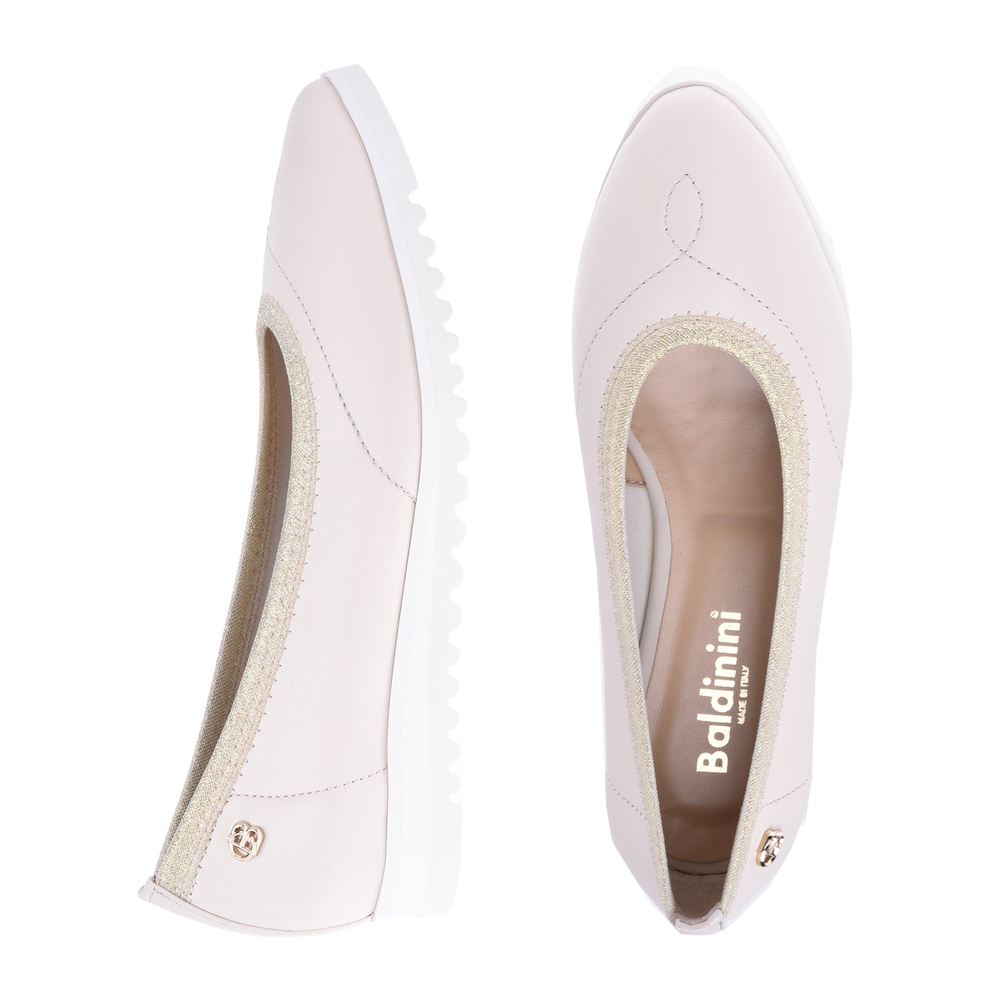 Ballerine en cuir nappa vanille