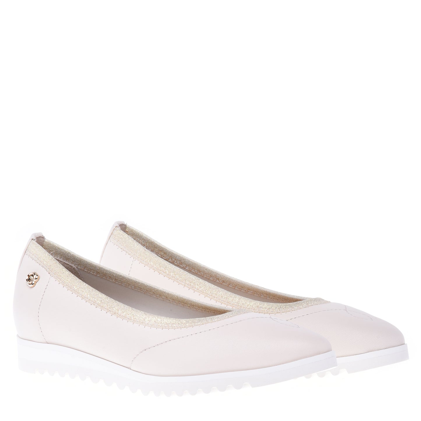 Ballerine en cuir nappa vanille