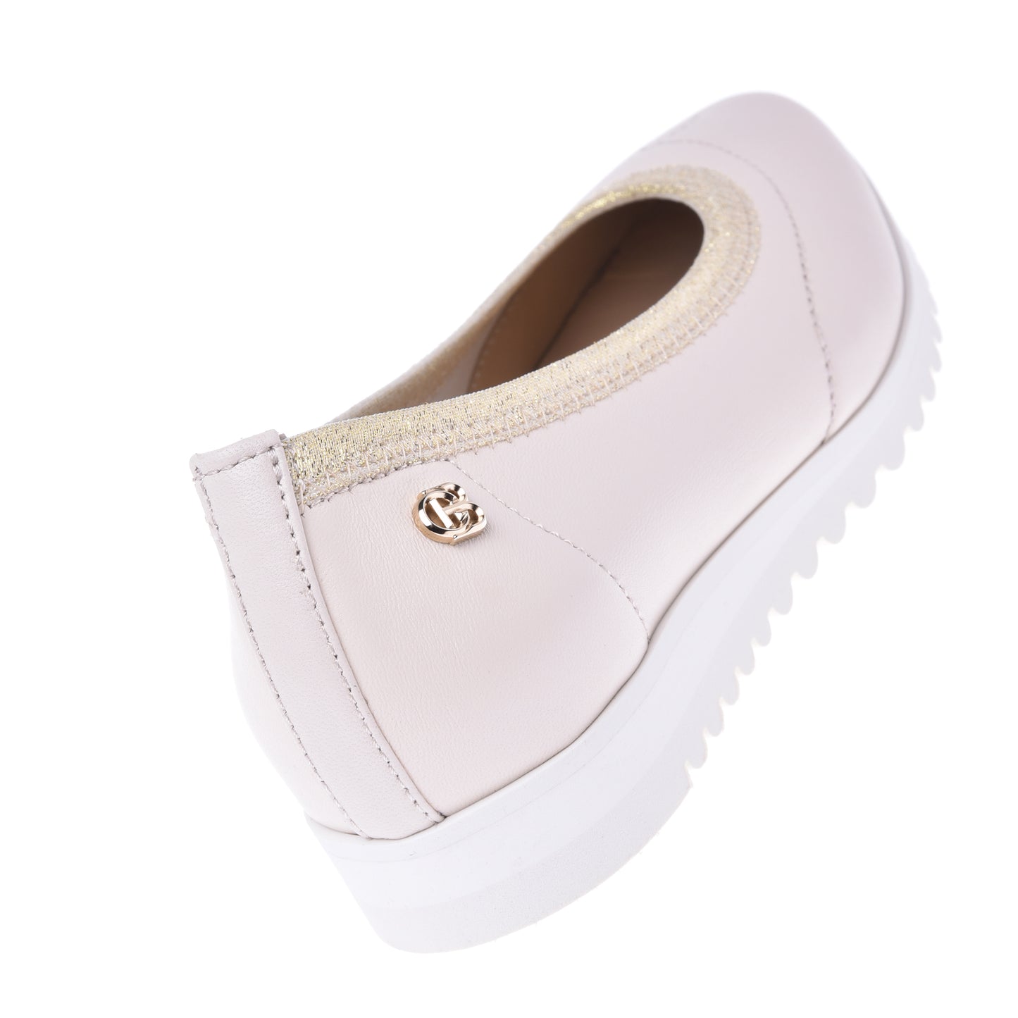 Ballerine en cuir nappa vanille