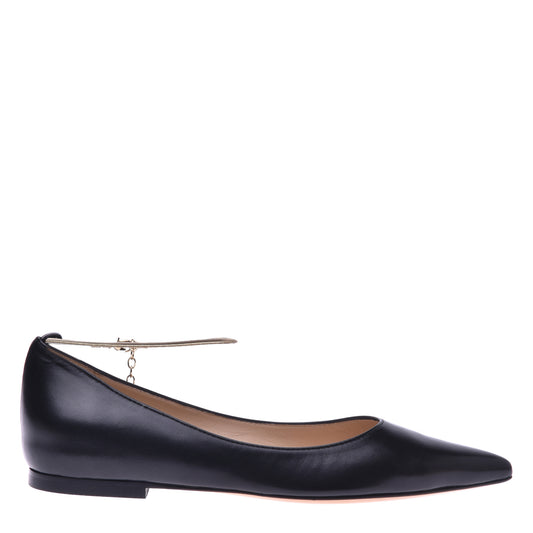 Ballerines en nappa noir