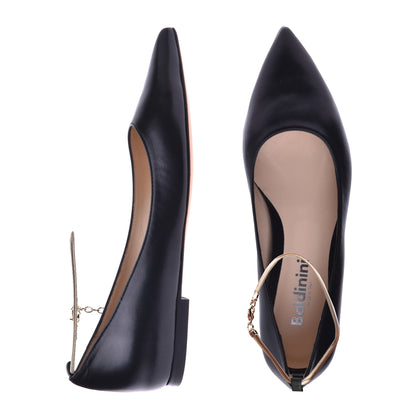 Ballerines en nappa noir