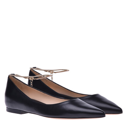 Ballerines en nappa noir