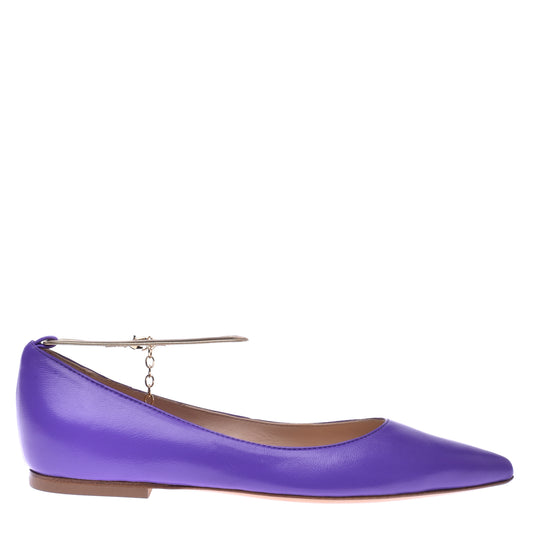 Ballerines en nappa violet