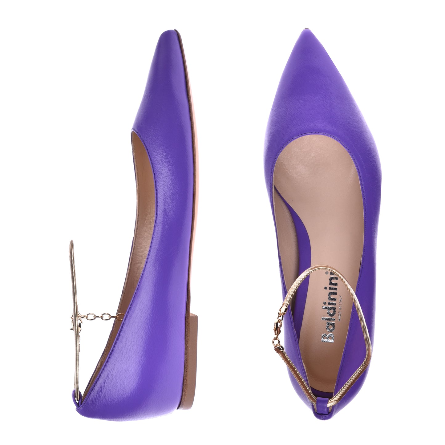 Ballerines en nappa violet