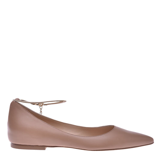 Ballerines en cuir nappa couleur chair