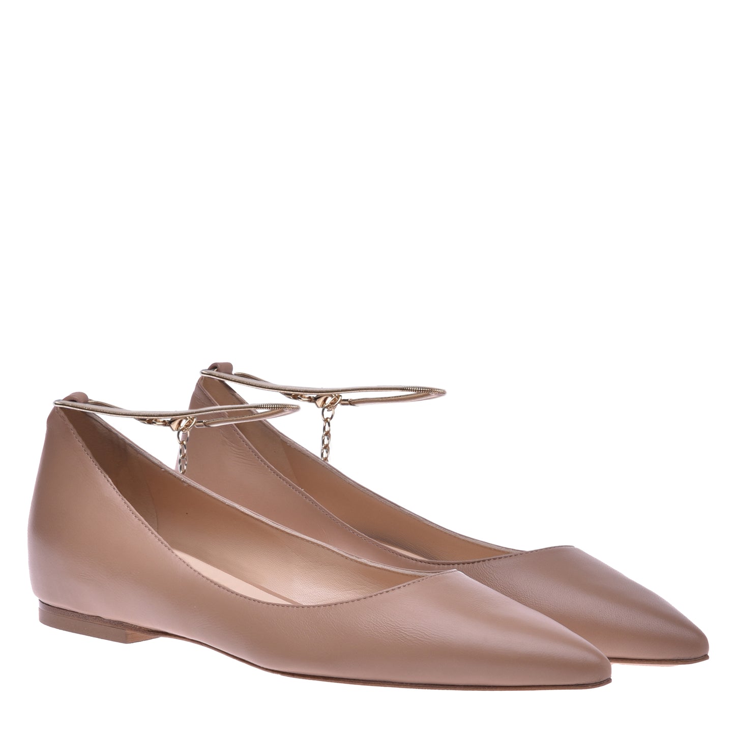 Ballerines en cuir nappa couleur chair