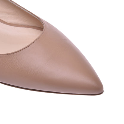 Ballerines en cuir nappa couleur chair