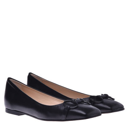 Ballerines en nappa noir