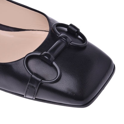 Ballerines en nappa noir