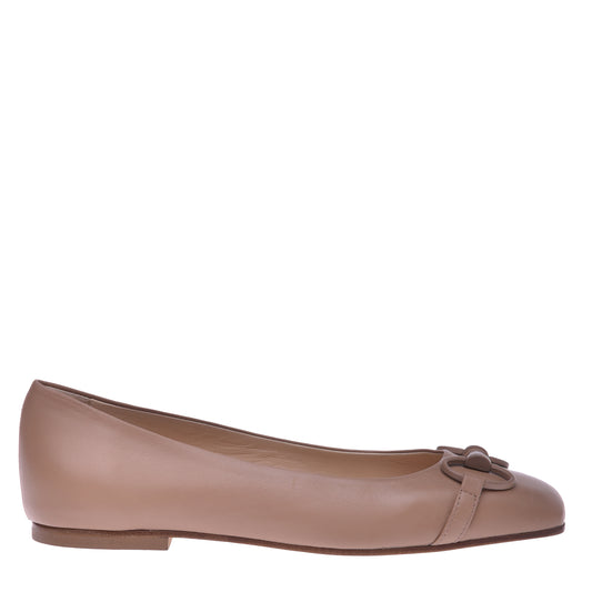 Ballerines en cuir nappa couleur chair