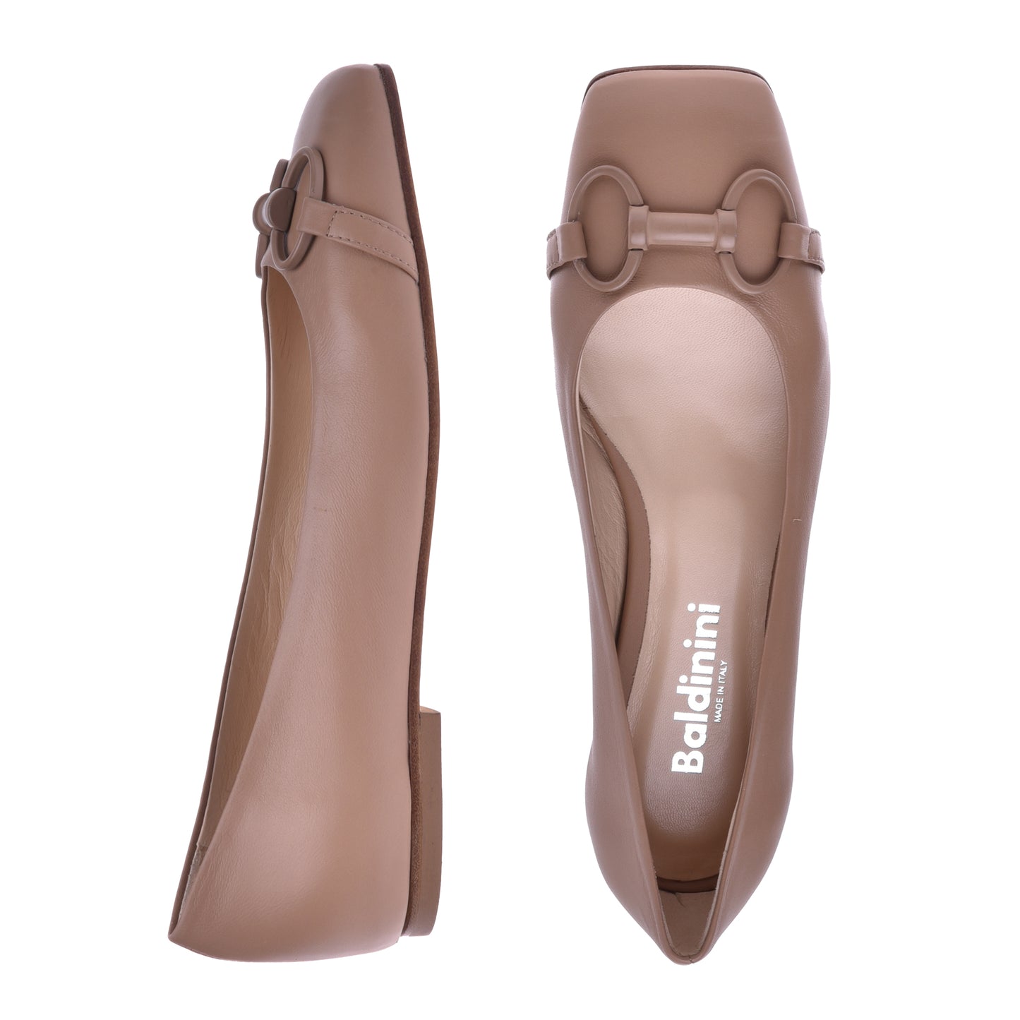 Ballerines en cuir nappa couleur chair
