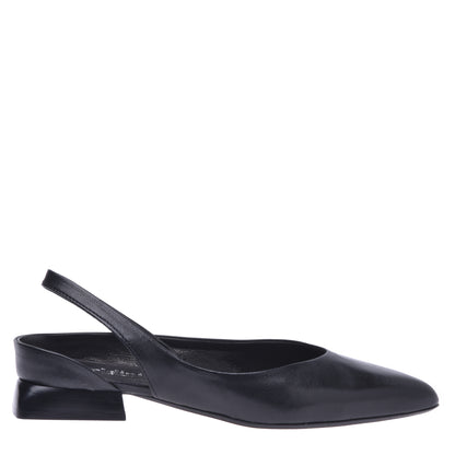 Ballerines slingback en cuir noir