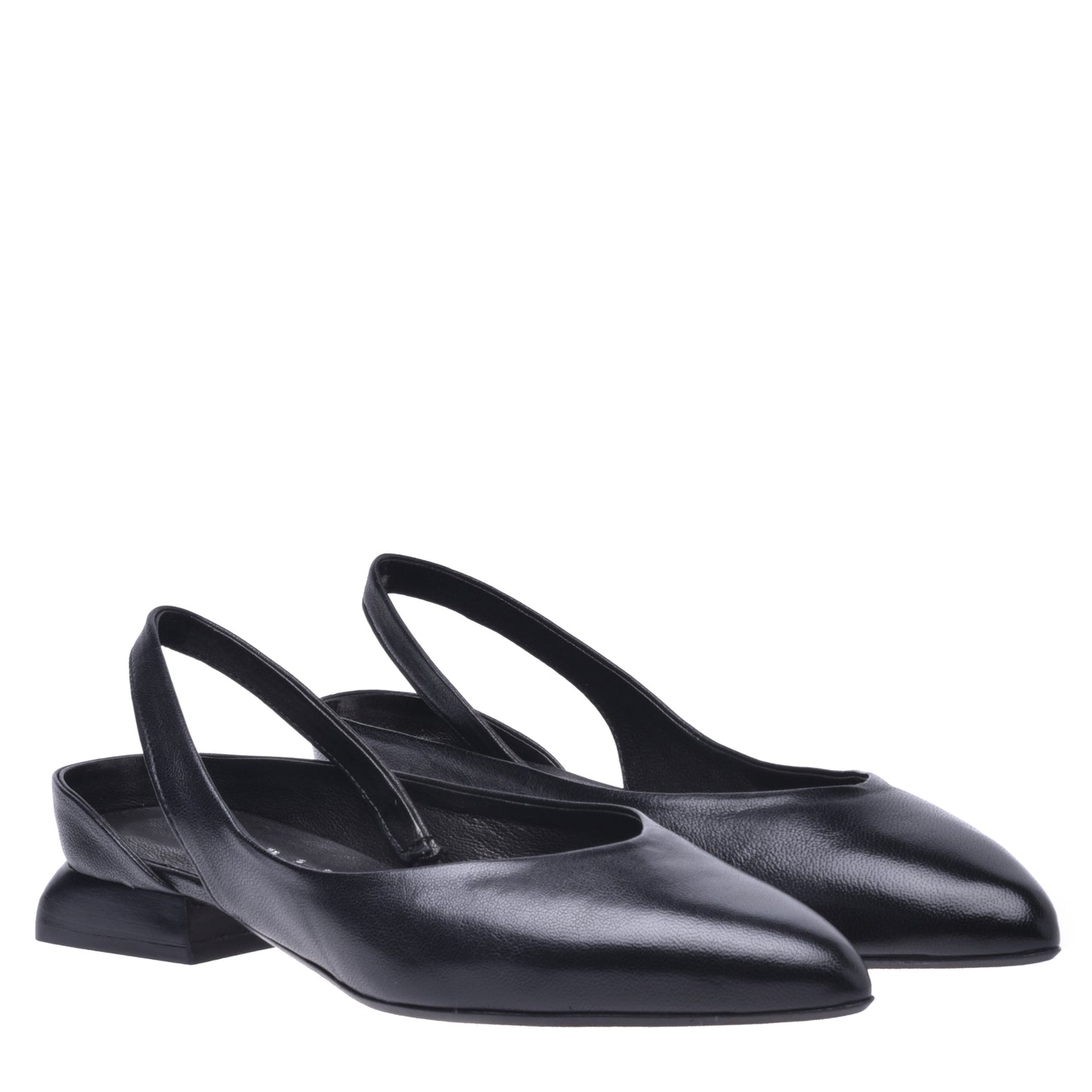 Ballerines slingback en cuir noir