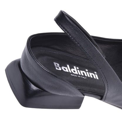 Ballerines slingback en cuir noir