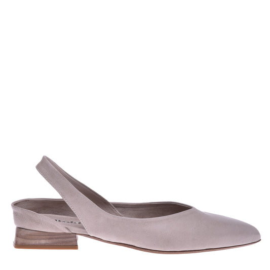 Ballerines slingback en cuir taupe