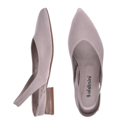 Ballerines slingback en cuir taupe