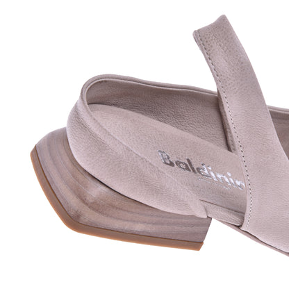 Ballerines slingback en cuir taupe