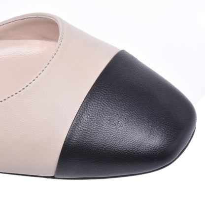 Ballerine slingback en nappa nude et noir