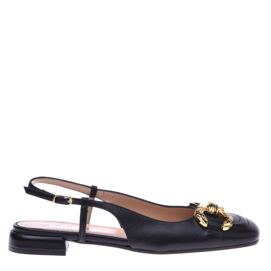 Ballerine slingback en nappa noir